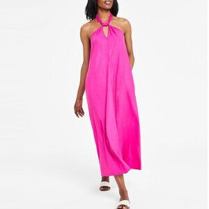 INC Linen Blend Halter Maxi Dress